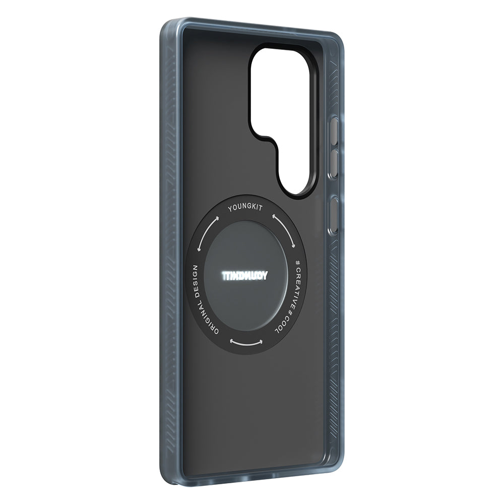 Galaxy S25 Ultra Kılıf M-safe Şarj Özellikli Youngkit 360° Standlı Starship Serisi Kapak Siyah