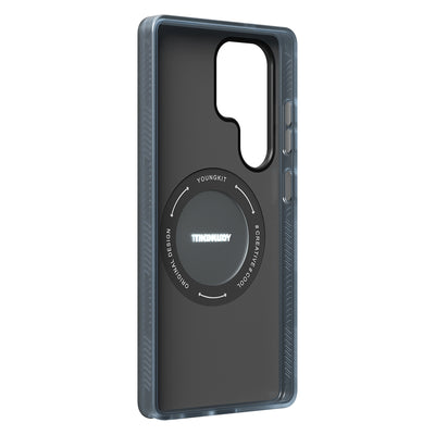 Galaxy S25 Ultra Kılıf M-safe Şarj Özellikli Youngkit 360° Standlı Starship Serisi Kapak Siyah