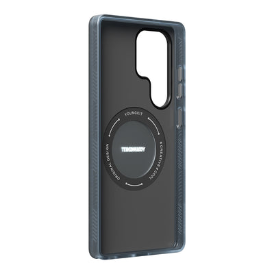 Galaxy S25 Ultra Kılıf M-safe Şarj Özellikli Youngkit 360° Standlı Technology Serisi Kapak Mavi