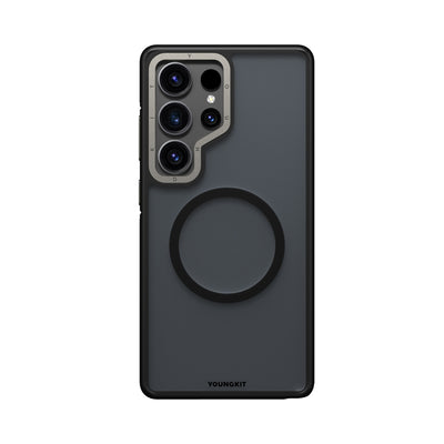 Galaxy S25 Ultra Kılıf M-safe Şarj Özellikli Youngkit Rock Sand Serisi Kapak Gri
