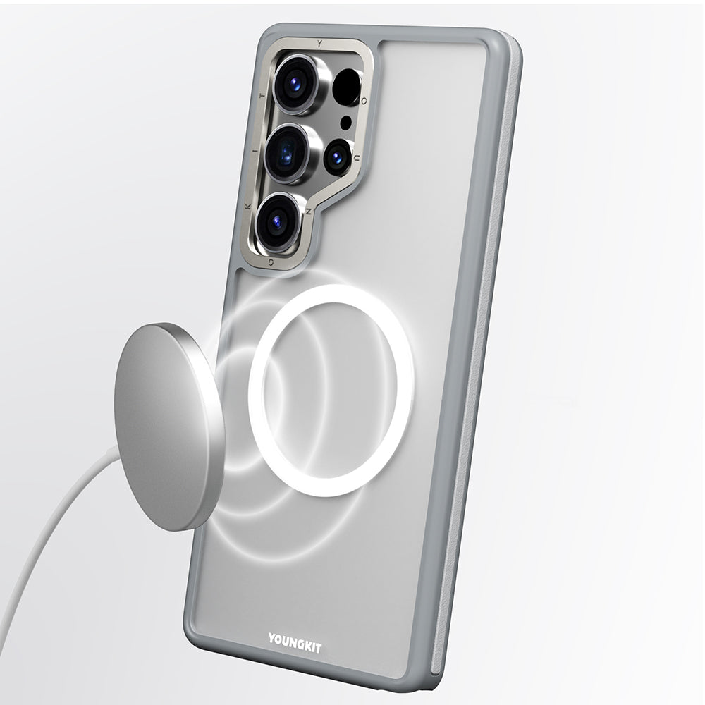 Galaxy S25 Ultra Kılıf M-safe Şarj Özellikli Youngkit Rock Sand Serisi Kılıf