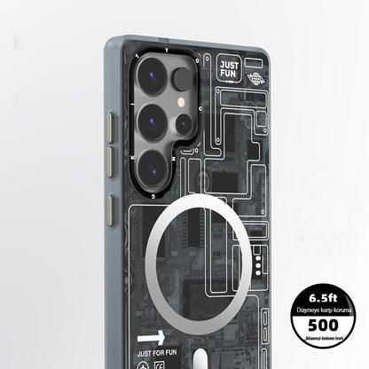 Galaxy S25 Ultra Kılıf M-safe Şarj Özellikli YoungKit Technology Serisi Kılıf