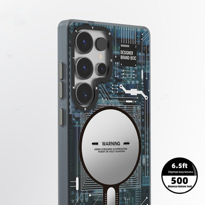 Galaxy S25 Ultra Kılıf Magsafe Şarj Özellikli YoungKit Technology Serisi Kapak Siyah