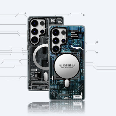Galaxy S25 Ultra Kılıf Magsafe Şarj Özellikli YoungKit Technology Serisi Kapak Siyah