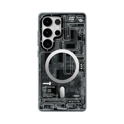 Galaxy S25 Ultra Kılıf M-safe Şarj Özellikli YoungKit Technology Serisi Kılıf