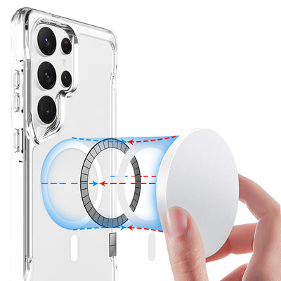 Galaxy S25 Ultra Kılıf Zore M-safe Şarj Özellikli T-Max M-safe Kapak Şeffaf