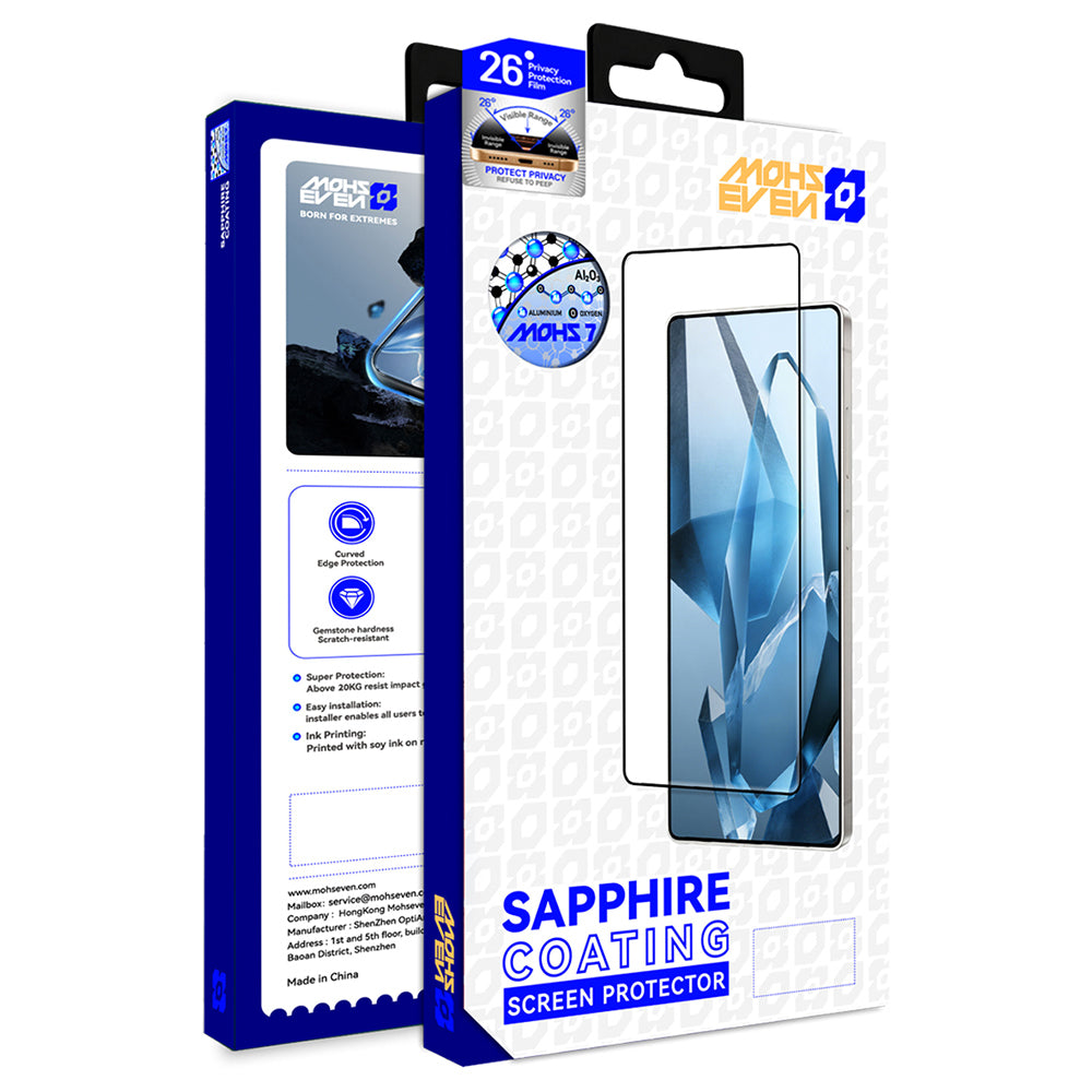 Galaxy S25 Ultra Mohseven Safir Coating Privacy Temperli Cam Ekran Koruyucu