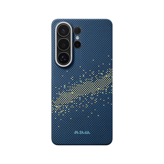 Galaxy S26 Ultra Kılıf M-safe Şarj Özellikli Aramid Fiber Pitaka Tactile Woven Starpeak Edge Serisi Milky Way Galaxy Kapak