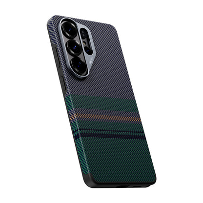 Galaxy S26 Ultra Kılıf M-safe Şarj Özellikli Karbon Fiber Tasarımlı Benks Aurora ArmorPro Kevlar Kapak
