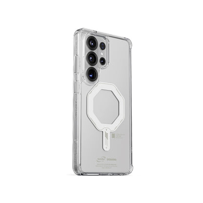 Galaxy S26 Ultra Kılıf M-safe Şarj Özellikli Şeffaf Airbag Tasarımlı Skinarma Saido Mag-Charge Nightglow Kapak