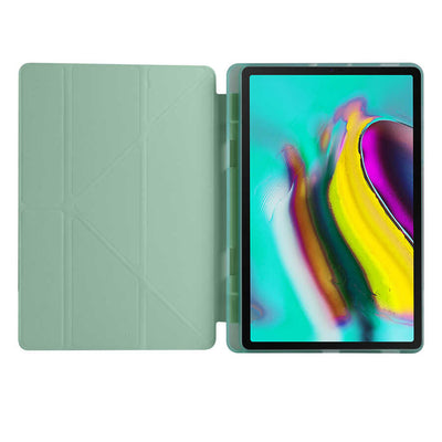 Galaxy Tab A7 10.4 T500 2020 Kılıf Zore Tri Folding Kalem Bölmeli Standlı Kılıf Açık Yeşil