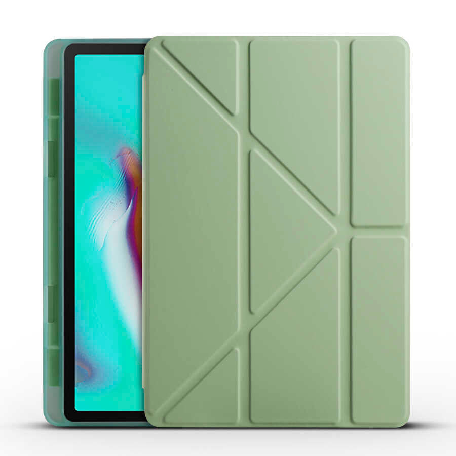 Galaxy Tab A7 10.4 T500 2020 Kılıf Zore Tri Folding Kalem Bölmeli Standlı Kılıf Lacivert