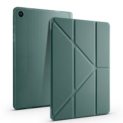 Galaxy Tab A9 Plus Kılıf Zore Tri Folding Kalem Bölmeli Standlı Kılıf Açık Yeşil