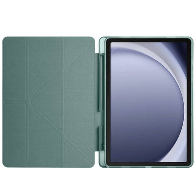 Galaxy Tab A9 Plus Kılıf Zore Tri Folding Kalem Bölmeli Standlı Kılıf Lacivert