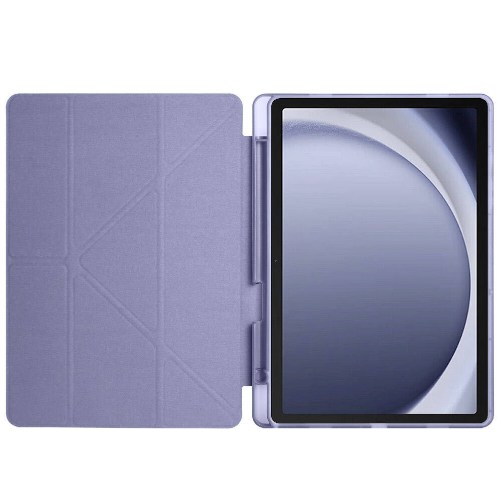 Galaxy Tab A9 Plus Kılıf Zore Tri Folding Kalem Bölmeli Standlı Kılıf Siyah