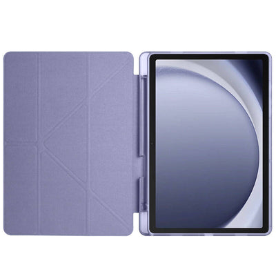 Galaxy Tab A9 Plus Kılıf Zore Tri Folding Kalem Bölmeli Standlı Kılıf Lila