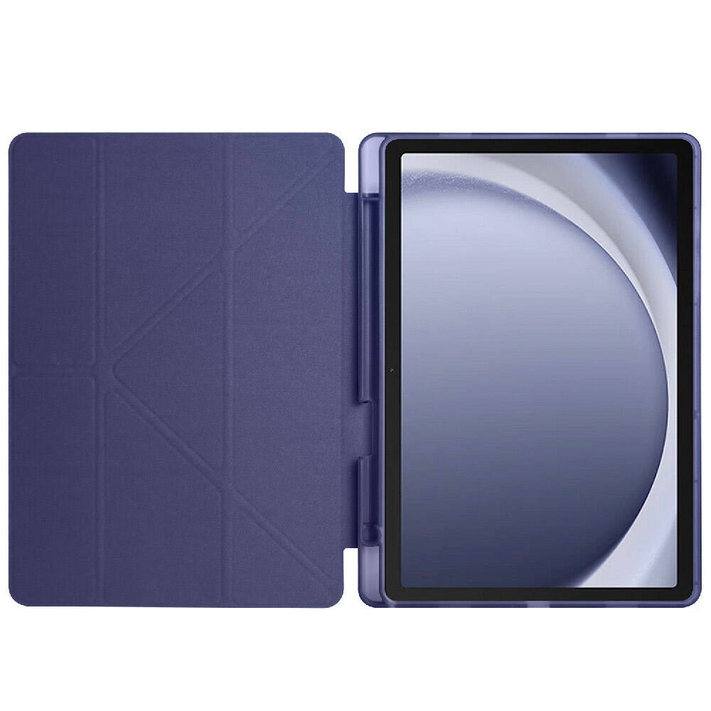 Galaxy Tab A9 Plus Kılıf Zore Tri Folding Kalem Bölmeli Standlı Kılıf Lila