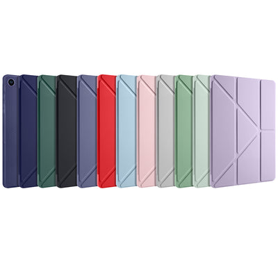 Galaxy Tab A9 Plus Kılıf Zore Tri Folding Kalem Bölmeli Standlı Kılıf Mor
