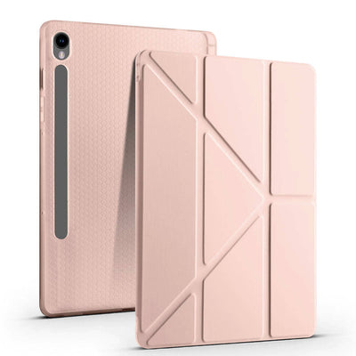 Galaxy Tab S10 FE Kılıf Zore Tri Folding Kalem Bölmeli Standlı Kılıf Kırmızı