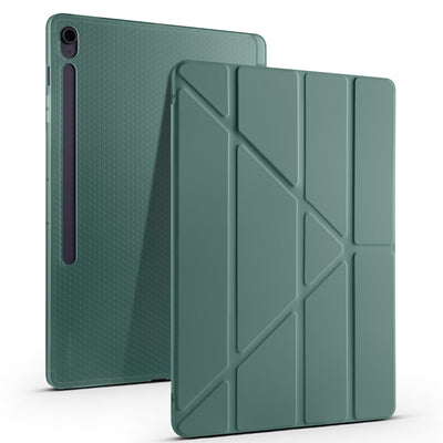 Galaxy Tab S10 FE Plus Kılıf Zore Tri Folding Kalem Bölmeli Standlı Kılıf Lacivert