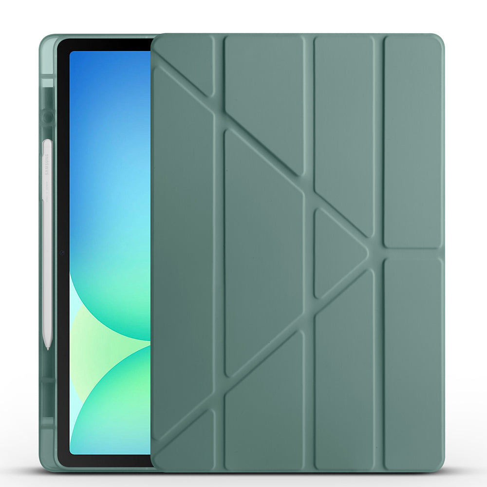 Galaxy Tab S10 FE Plus Kılıf Zore Tri Folding Kalem Bölmeli Standlı Kılıf Siyah