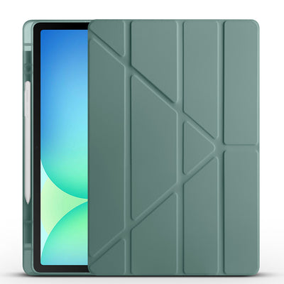 Galaxy Tab S10 FE Plus Kılıf Zore Tri Folding Kalem Bölmeli Standlı Kılıf Siyah