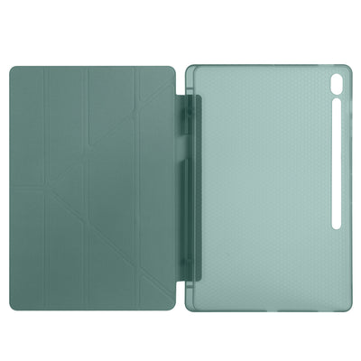 Galaxy Tab S10 FE Plus Kılıf Zore Tri Folding Kalem Bölmeli Standlı Kılıf Koyu Yeşil