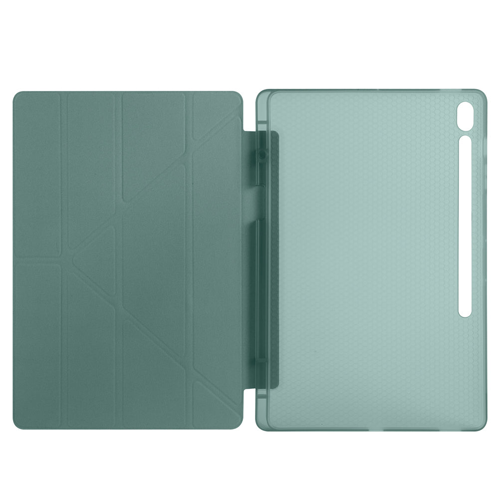 Galaxy Tab S10 FE Plus Kılıf Zore Tri Folding Kalem Bölmeli Standlı Kılıf Lacivert