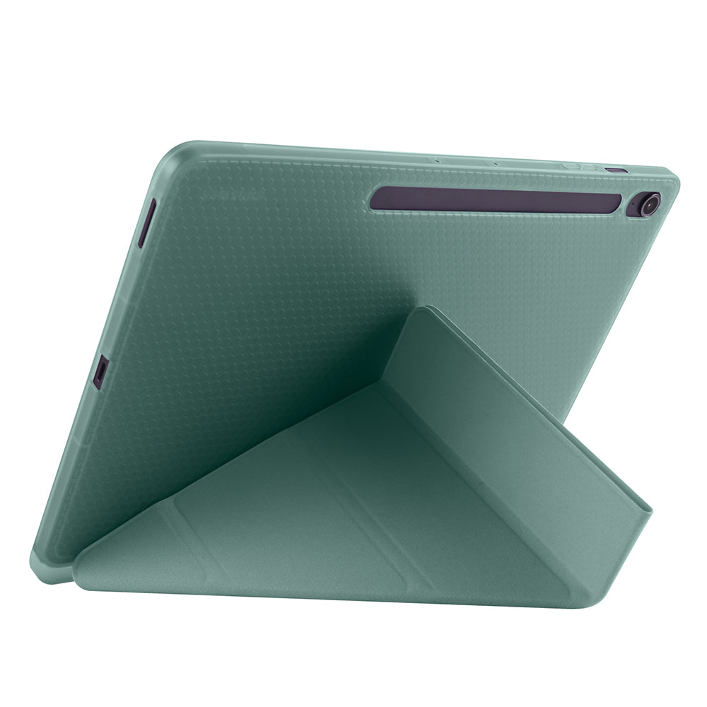 Galaxy Tab S10 FE Plus Kılıf Zore Tri Folding Kalem Bölmeli Standlı Kılıf Lila