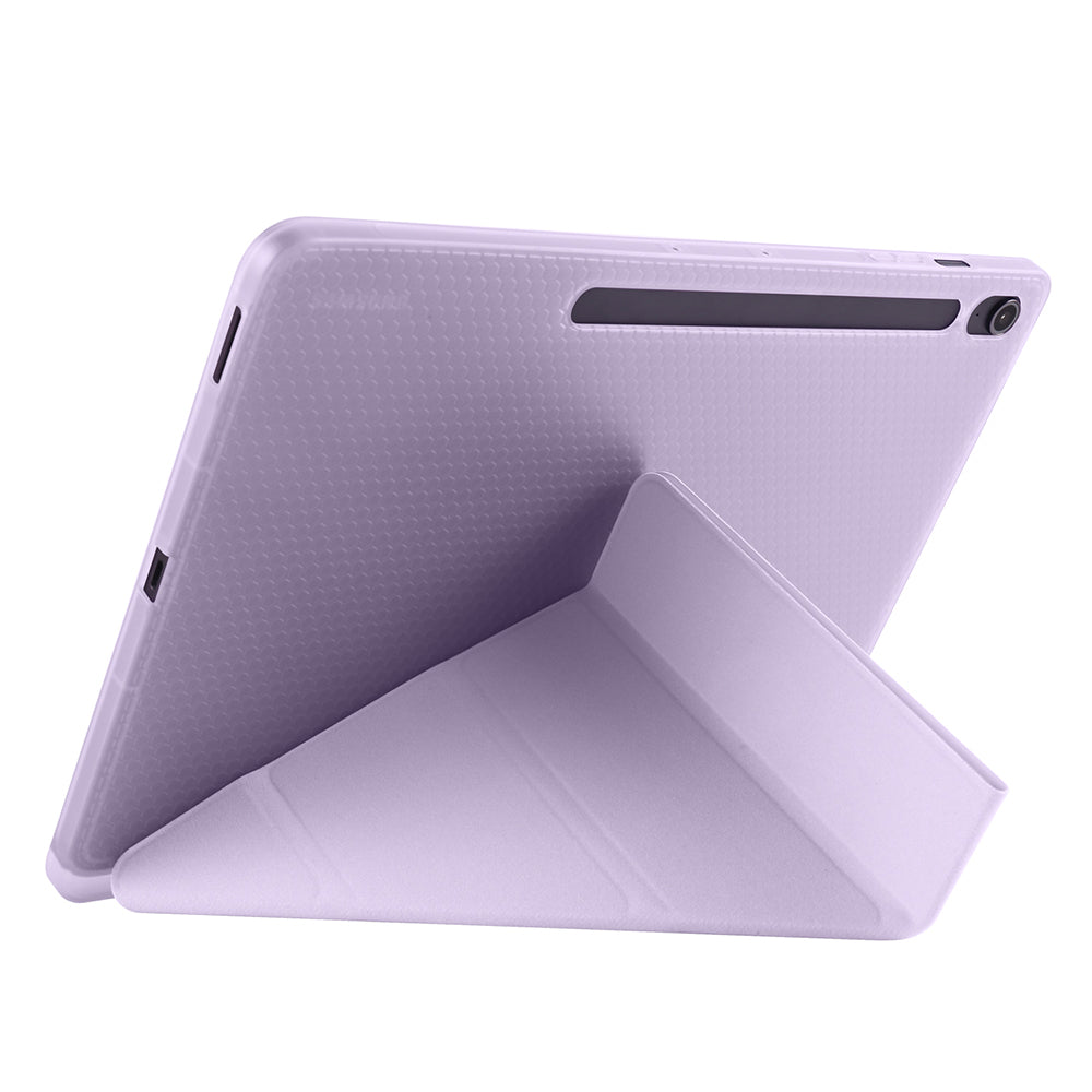 Galaxy Tab S10 FE Plus Kılıf Zore Tri Folding Kalem Bölmeli Standlı Kılıf Siyah