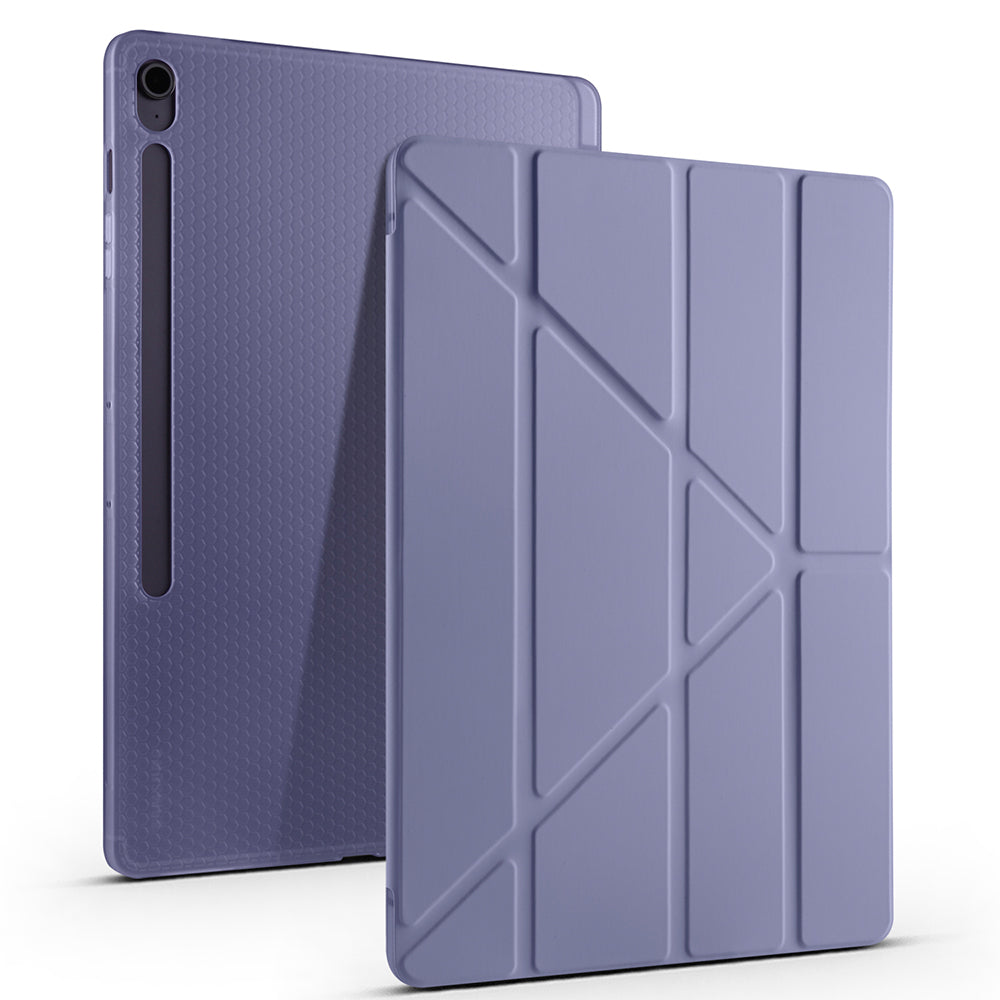 Galaxy Tab S10 FE Plus Kılıf Zore Tri Folding Kalem Bölmeli Standlı Kılıf Lacivert
