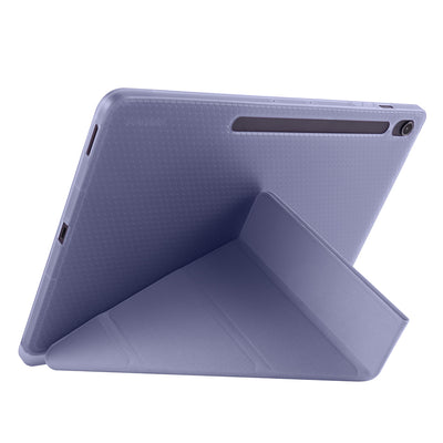 Galaxy Tab S10 FE Plus Kılıf Zore Tri Folding Kalem Bölmeli Standlı Kılıf Lila