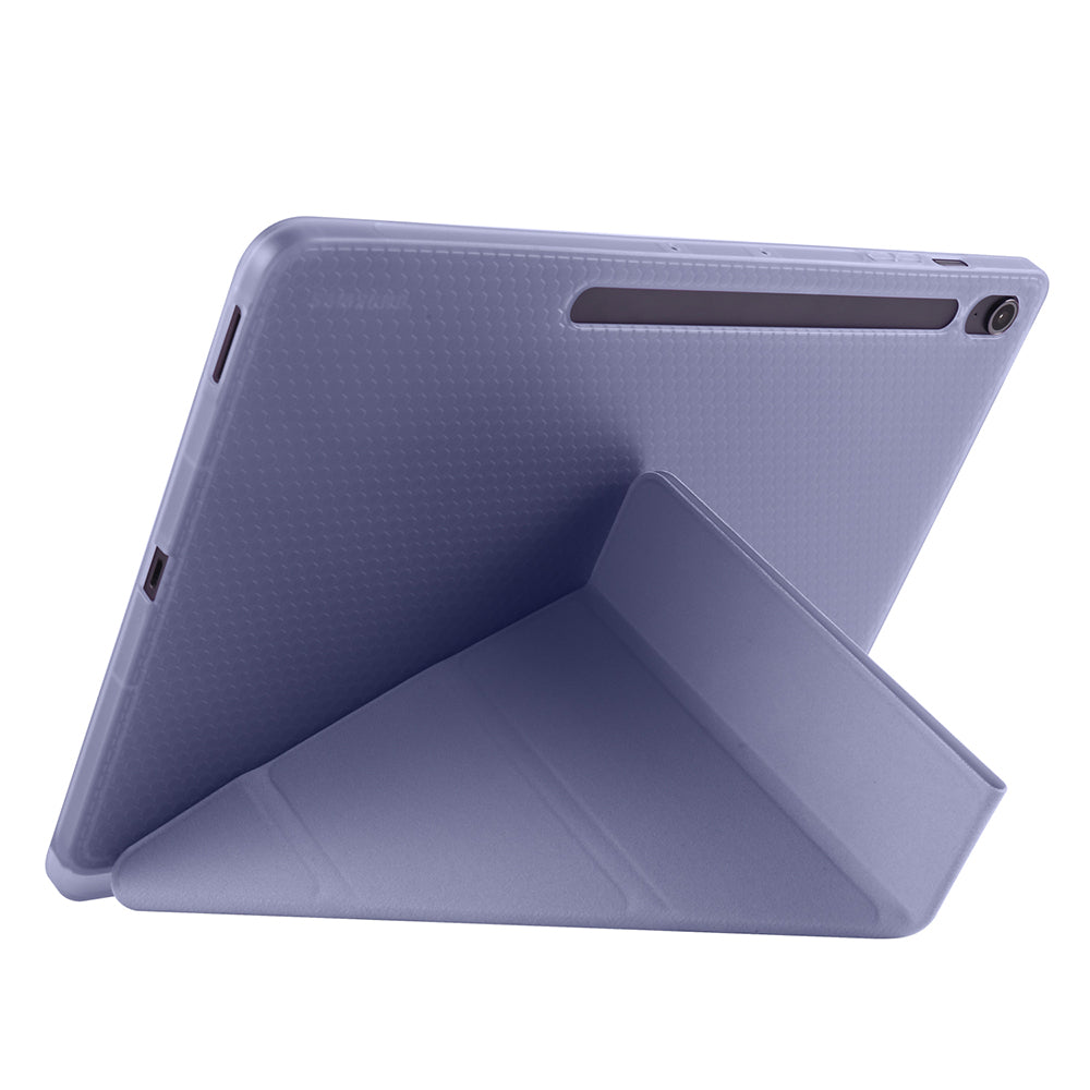 Galaxy Tab S10 FE Plus Kılıf Zore Tri Folding Kalem Bölmeli Standlı Kılıf Siyah