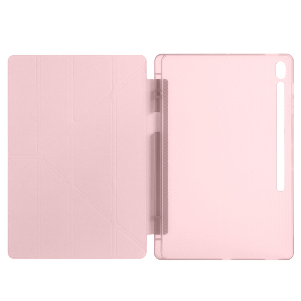 Galaxy Tab S10 FE Plus Kılıf Zore Tri Folding Kalem Bölmeli Standlı Kılıf Gri