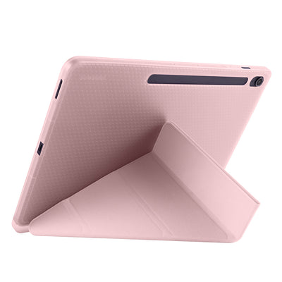 Galaxy Tab S10 FE Plus Kılıf Zore Tri Folding Kalem Bölmeli Standlı Kılıf Lila