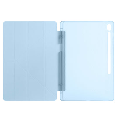 Galaxy Tab S10 FE Plus Kılıf Zore Tri Folding Kalem Bölmeli Standlı Kılıf Lacivert