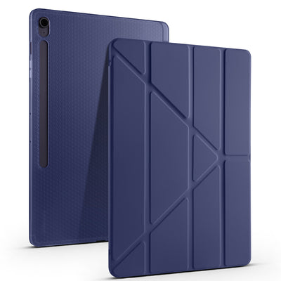 Galaxy Tab S10 FE Plus Kılıf Zore Tri Folding Kalem Bölmeli Standlı Kılıf Koyu Yeşil