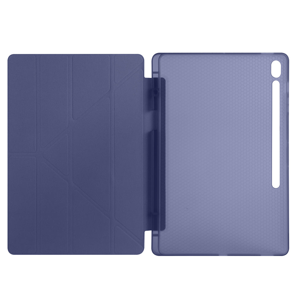 Galaxy Tab S10 FE Plus Kılıf Zore Tri Folding Kalem Bölmeli Standlı Kılıf Gri