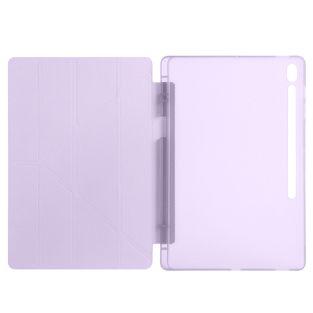 Galaxy Tab S10 FE Plus Kılıf Zore Tri Folding Kalem Bölmeli Standlı Kılıf Rose Gold