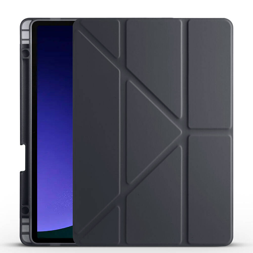 Galaxy Tab S10 Lite Kılıf Zore Tri Folding Kalem Bölmeli Standlı Kılıf Mor