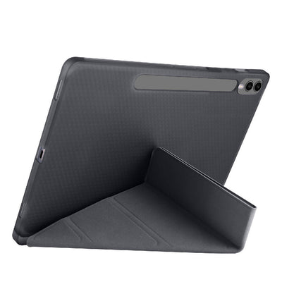 Galaxy Tab S10 Plus Kılıf Zore Tri Folding Kalem Bölmeli Standlı Kılıf Mavi