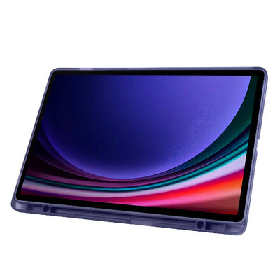 Galaxy Tab S10 Plus Kılıf Zore Tri Folding Kalem Bölmeli Standlı Kılıf Mor