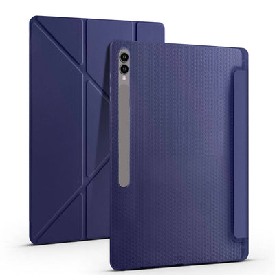 Galaxy Tab S10 Ultra Kılıf Zore Tri Folding Kalem Bölmeli Standlı Kılıf Koyu Yeşil