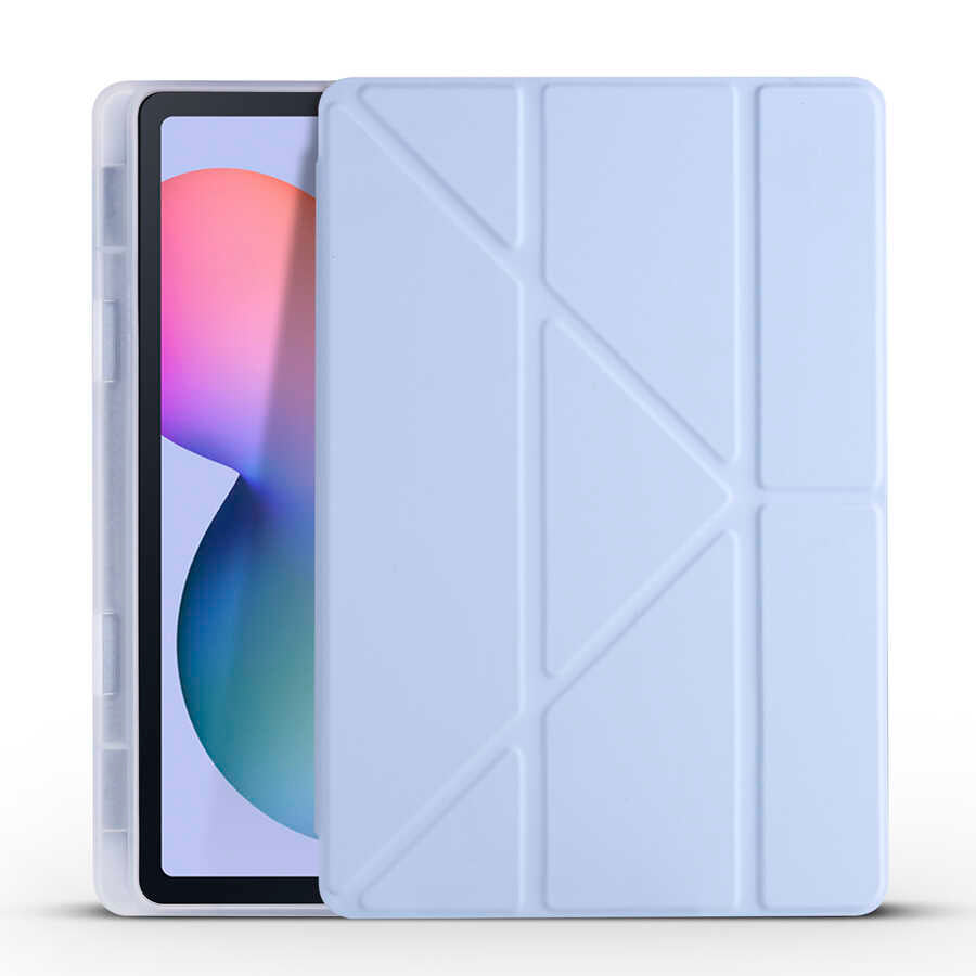 Galaxy Tab S6 Lite P610 Kılıf Zore Tri Folding Kalem Bölmeli Standlı Kılıf Koyu Yeşil