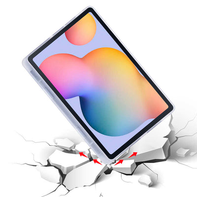 Galaxy Tab S6 Lite P610 Kılıf Zore Tri Folding Kalem Bölmeli Standlı Kılıf Açık Yeşil