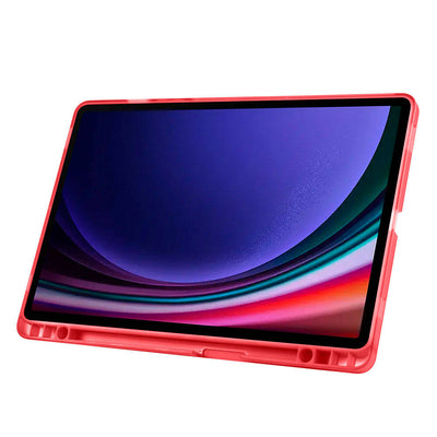 Galaxy Tab S9 FE Kılıf Zore Tri Folding Kalem Bölmeli Standlı Kılıf Açık Yeşil