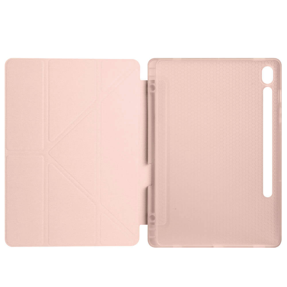 Galaxy Tab S9 FE Kılıf Zore Tri Folding Kalem Bölmeli Standlı Kılıf Koyu Yeşil