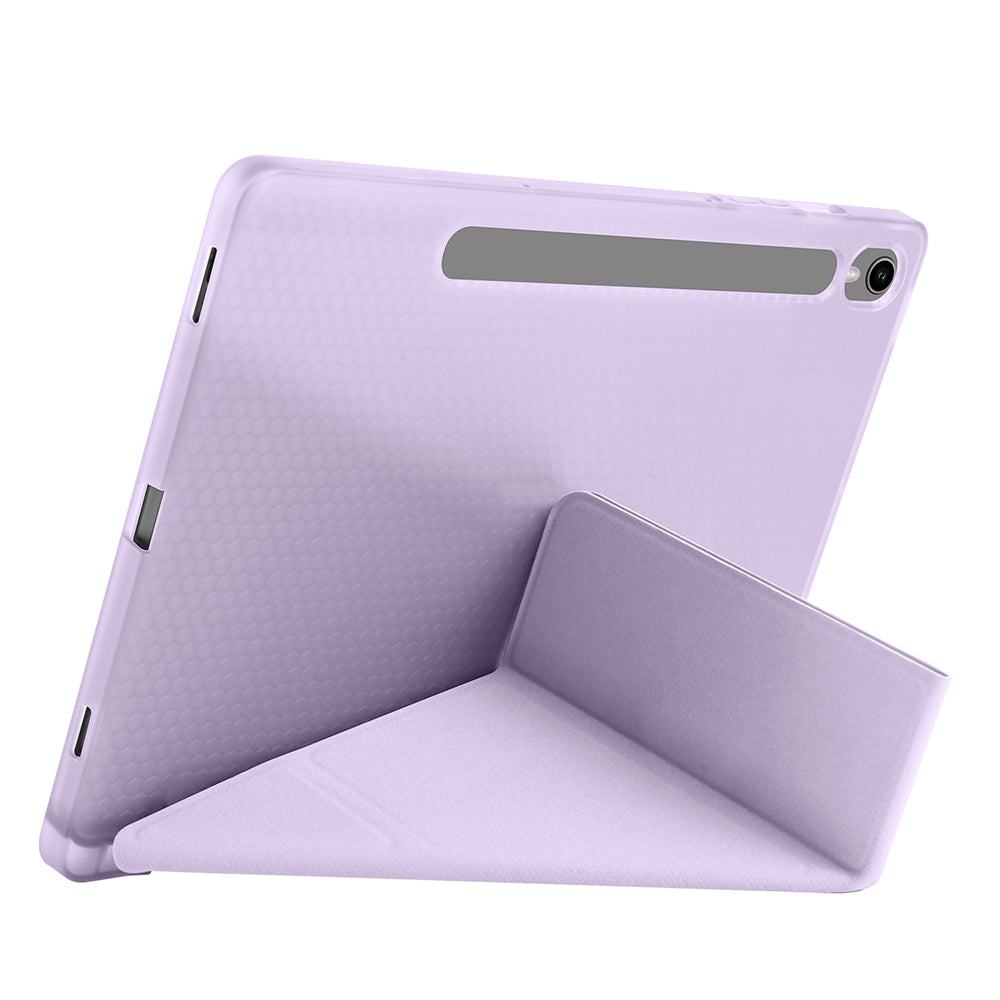 Galaxy Tab S9 FE Kılıf Zore Tri Folding Kalem Bölmeli Standlı Kılıf Mavi