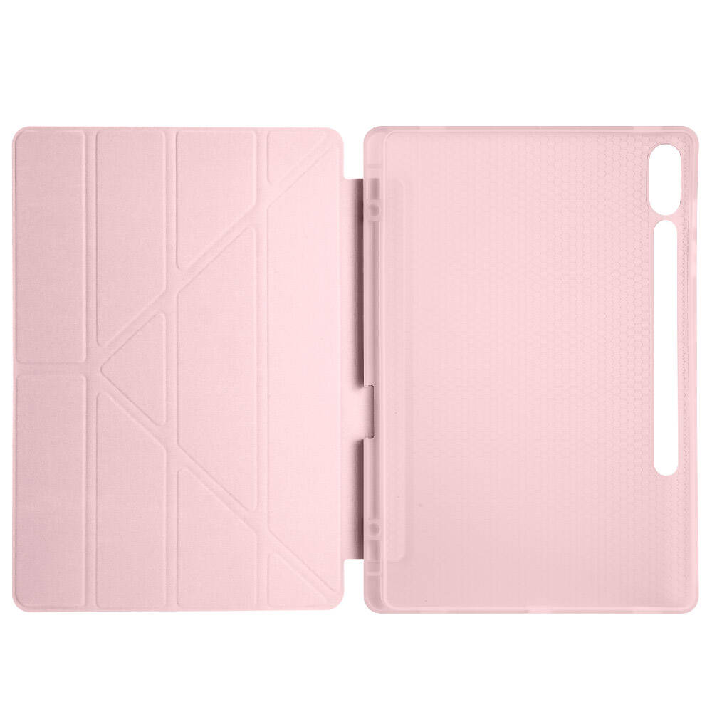 Galaxy Tab S9 FE Plus Kılıf Zore Tri Folding Kalem Bölmeli Standlı Kılıf Açık Yeşil