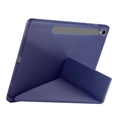 Galaxy Tab S9 Kılıf Zore Tri Folding Kalem Bölmeli Standlı Kılıf Mavi